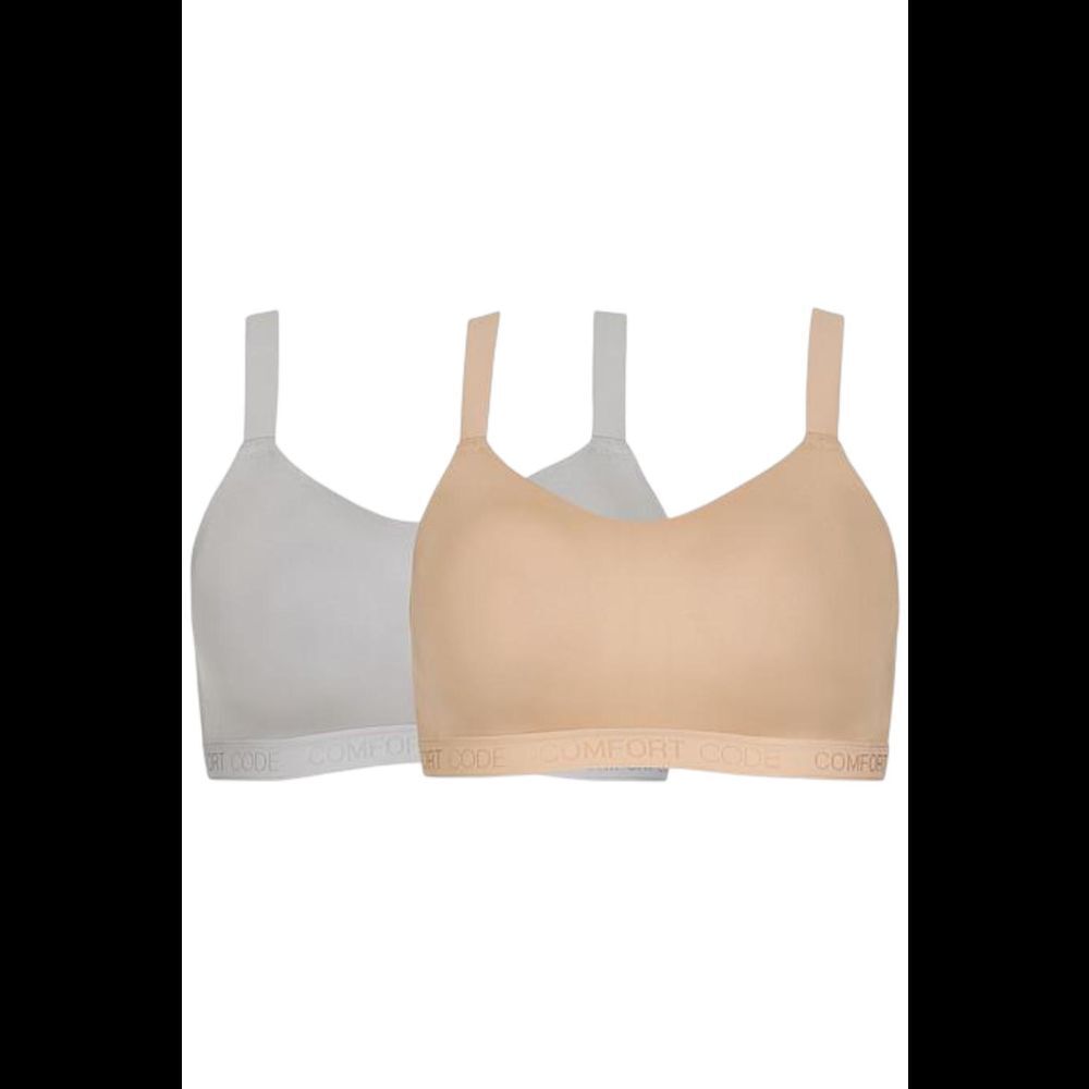 Comfort Code Women's 2-pack Signature Wireless Bra Frappe/Ice Gray -